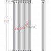 Вертикальный радиатор Zehnder Charleston 3180/10 1270 1/2 RAL 9016 боковое подключение (с кронштейнами CVD1+BH)