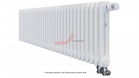 Радиатор Zehnder Charleston Completto 2035/34 V001 1/2 RAL 9016 нижнее подключение