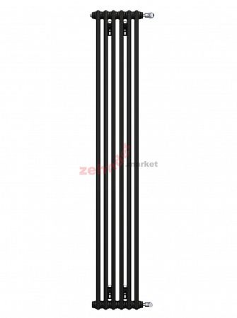 Вертикальный радиатор Zehnder Charleston 2180/06 1270 3/4 RAL 9217 matt цвет Чёрный боковое подключение