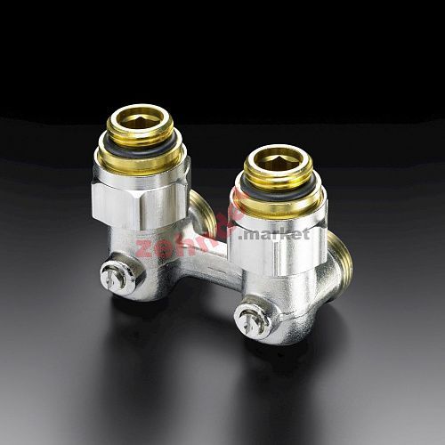 1015884 Oventrop &quot;Multiflex F&quot; запорно-присоединительный узел 1/2&quot; НР x 3/4&quot; НР, угловой