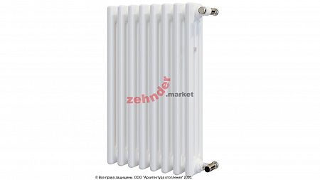 Радиатор Zehnder Charleston CH 3050/08 1270 1/2 RAL 9016 боковое подключение (с кронштейнами CVD1+BH)