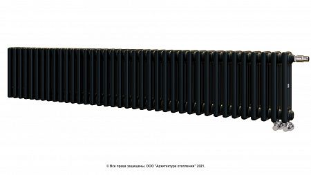Радиатор Zehnder Charleston Completto 3030/38 V001 1/2 RAL 9217 matt цвет Черный нижнее подключение