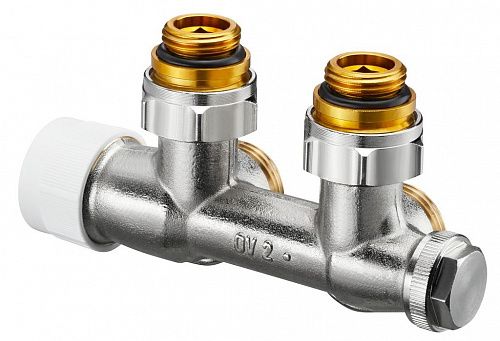 1184084 Oventrop Multiblock T присоед. узел 1/2&quot;НГ x 3/4&quot;НР, латунь, угловой