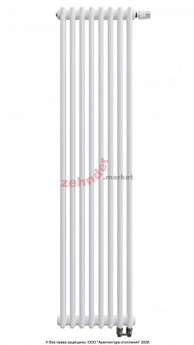 Вертикальный радиатор Zehnder Charleston Completto 2180/08 V001 1/2 RAL 9016 нижнее подключение (с кронштейнами CVD1+BH)