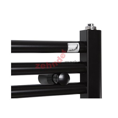 Электрический полотенцесушитель Zehnder Aura PBEBZ-080-40/MQ RAL 9005 matt/патрон Musa RAL 9005 matt
