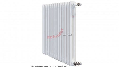 Радиатор Zehnder Charleston 2050/14 1270 1/2 RAL 9016 боковое подключение (с кронштейнами CVD1+BH)