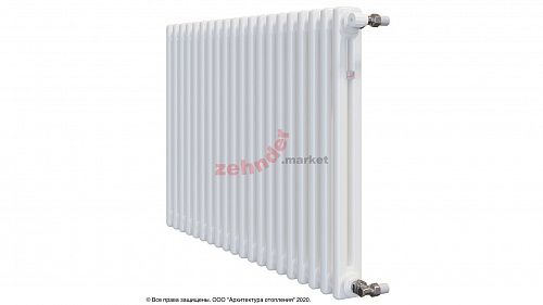 Радиатор Zehnder Charleston 2050/20 1270 1/2 RAL 9016 боковое подключение (с кронштейнами CVD1+BH)
