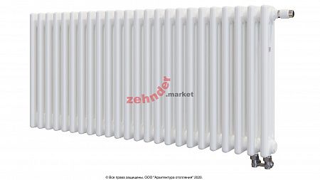Радиатор Zehnder Charleston Completto 3050/24 V001 1/2 RAL 9016 нижнее подключение (с кронштейнами CVD1+BH)