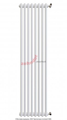 Вертикальный радиатор Zehnder Charleston 2180/08 1270 3/4 RAL 9016 боковое подключение