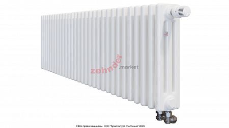 Радиатор Zehnder Charleston Completto 3037/30 V001 1/2 RAL 9016 нижнее подключение