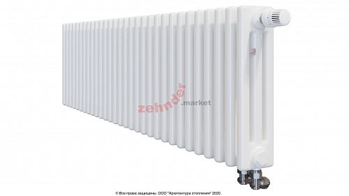 Радиатор Zehnder Charleston Completto 3037/30 V001 1/2 RAL 9016 нижнее подключение