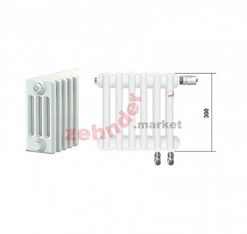 Радиатор Zehnder Charleston Completto CH 4030/03 V001 ½ RAL 9016