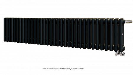 Радиатор Zehnder Charleston Completto 3030/34 V001 1/2 RAL 9217 matt цвет Черный нижнее подключение