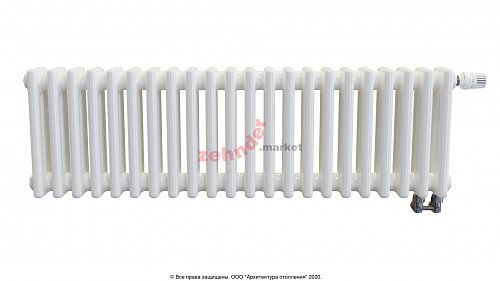 Радиатор Zehnder Charleston Completto 3030/22 V001 1/2 RAL 9016 нижнее подключение (с кронштейнами CVD1+BH)