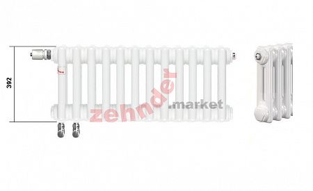Радиатор Zehnder Charleston Completto CH 2040/18 V001 ½  RAL 9016