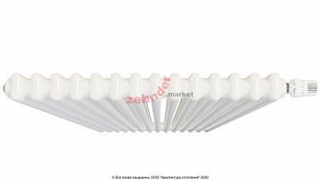 Вертикальный радиатор Zehnder Charleston Completto 2180/14 V001 1/2 RAL 9016 нижнее подключение