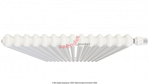 Вертикальный радиатор Zehnder Charleston Completto 2180/14 V001 1/2 RAL 9016 нижнее подключение