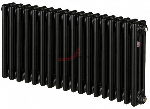 Радиатор Zehnder Charleston 3057/18 1270 3/4 RAL 9217 matt Чёрный боковое подключение