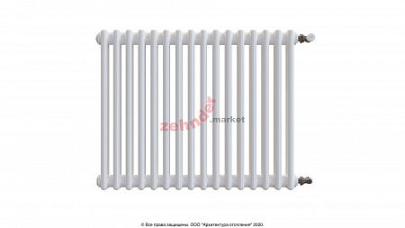 Радиатор Zehnder Charleston 2050/16 1270 1/2 RAL 9016 боковое подключение (с кронштейнами CVD1+BH)
