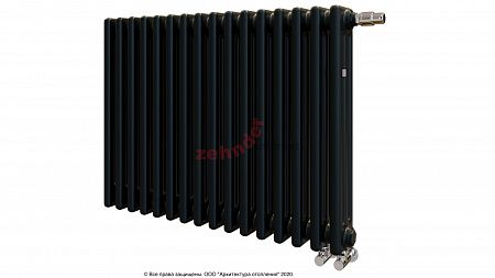 Радиатор Zehnder Charleston Completto 3057/16 V001 1/2 RAL 9217 matt цвет Черный нижнее подключение