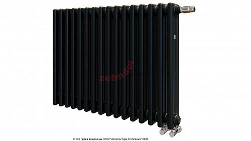 Радиатор Zehnder Charleston Completto 3057/16 V001 1/2 RAL 9217 matt цвет Черный нижнее подключение
