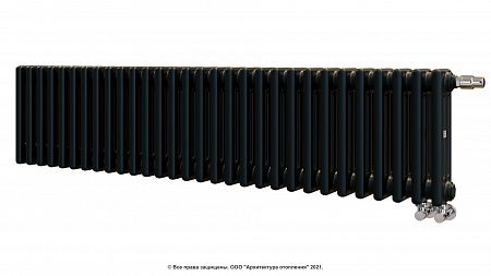 Радиатор Zehnder Charleston Completto 3030/30 V001 1/2 RAL 9217 matt цвет Черный нижнее подключение