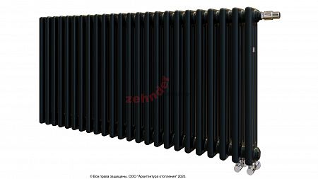 Радиатор Zehnder Charleston Completto 3057/24 V001 1/2 RAL 9217 matt Чёрный нижнее подключение