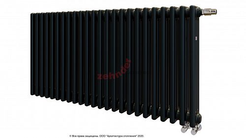 Радиатор Zehnder Charleston Completto 3057/24 V001 1/2 RAL 9217 matt Чёрный нижнее подключение