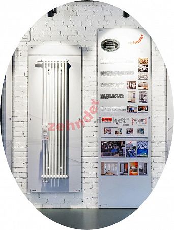 Вертикальный радиатор Zehnder Charleston Completto 2180/04 V001 1/2 RAL 9016 нижнее подключение