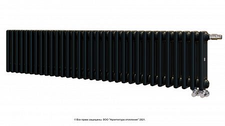 Радиатор Zehnder Charleston Completto 3030/32 V001 1/2 RAL 9217 matt цвет Черный нижнее подключение