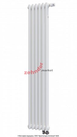 Вертикальный радиатор Zehnder Charleston Completto 2180/06 V001 1/2 RAL 9016 нижнее подключение