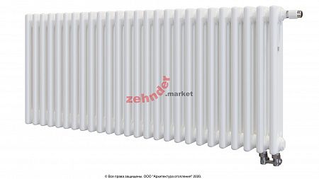Радиатор Zehnder Charleston Completto 3050/26 V001 1/2 RAL 9016 нижнее подключение (с кронштейнами CVD1+BH)