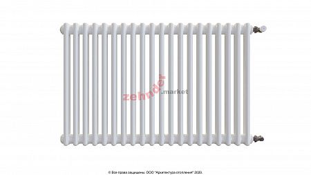 Радиатор Zehnder Charleston 2050/20 1270 1/2 RAL 9016 боковое подключение (с кронштейнами CVD1+BH)