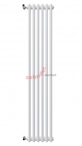 Вертикальный радиатор Zehnder Charleston 2200/06 1270 1/2 RAL 9016 боковое подключение (с кронштейнами SMB2T)