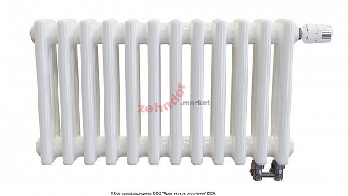 Радиатор Zehnder Charleston Completto 3030/12 V001 1/2 RAL 9016 нижнее подключение