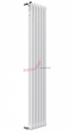 Вертикальный радиатор Zehnder Charleston 2200/06 1270 1/2 RAL 9016 боковое подключение (с кронштейнами SMB2T)