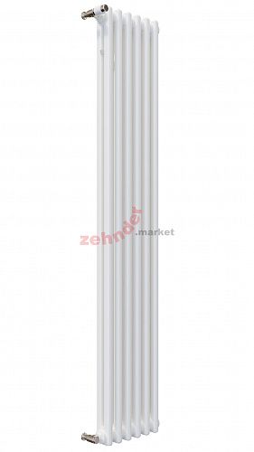 Вертикальный радиатор Zehnder Charleston 2200/06 1270 1/2 RAL 9016 боковое подключение (с кронштейнами SMB2T)