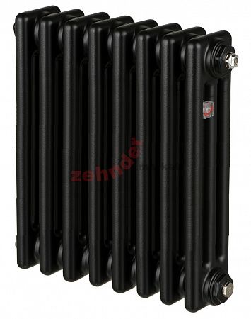 Радиатор Zehnder Charleston 3057/08 1270 3/4 RAL 9217 matt Чёрный боковое подключение