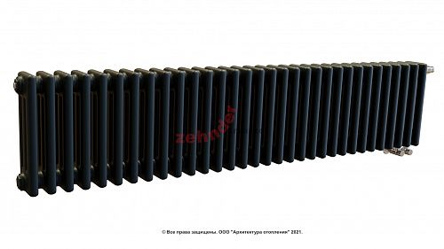 Радиатор Zehnder Charleston Completto 3030/32 V001 1/2 RAL 9217 matt цвет Черный нижнее подключение