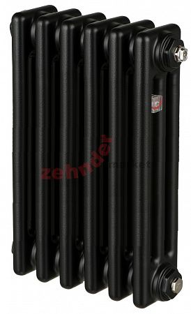 Радиатор Zehnder Charleston 3057/06 1270 3/4 RAL 9217 matt Чёрный боковое подключение