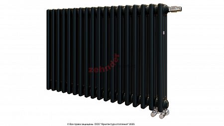 Радиатор Zehnder Charleston Completto 3057/18 V001 1/2 RAL 9217 matt цвет Черный нижнее подключение