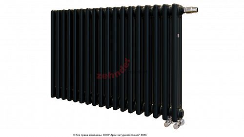 Радиатор Zehnder Charleston Completto 3057/18 V001 1/2 RAL 9217 matt цвет Черный нижнее подключение
