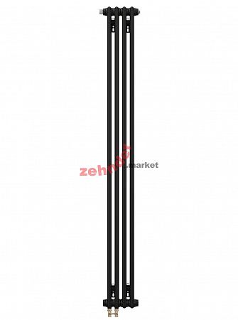 Вертикальный радиатор Zehnder Charleston Completto 2180/04 V001 1/2 RAL 9217 matt Чёрный нижнее подключение (с кронштейнами CVD1+BH)