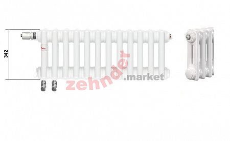 Радиатор Zehnder Charleston Completto CH 2035/05 V001 ½  RAL 9016