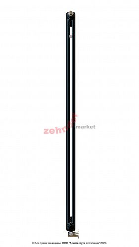 Вертикальный радиатор Zehnder Charleston Completto 2180/04 V001 1/2 RAL 9217 matt Чёрный нижнее подключение (с кронштейнами CVD1+BH)