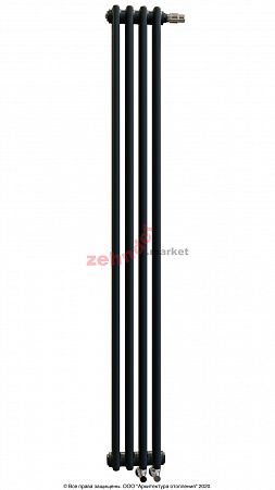 Вертикальный радиатор Zehnder Charleston Completto 2180/04 V001 1/2 RAL 9217 matt Чёрный нижнее подключение (с кронштейнами CVD1+BH)