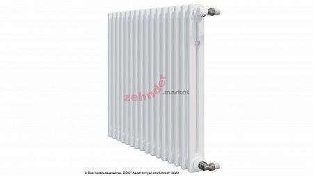 Радиатор Zehnder Charleston 2050/16 1270 1/2 RAL 9016 боковое подключение (с кронштейнами CVD1+BH)