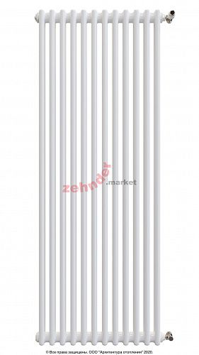 Вертикальный радиатор Zehnder Charleston 2180/12 1270 3/4 RAL 9016 боковое подключение
