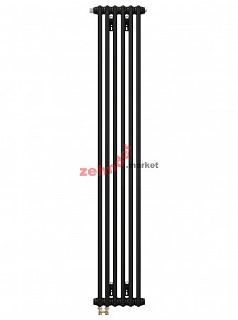 Вертикальный радиатор Zehnder Charleston Completto 2180/06 V001 1/2 RAL 9217 matt Чёрный нижнее подключение (с кронштейнами CVD1+BH)