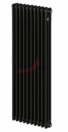 Вертикальный радиатор Zehnder Charleston 3180/10 1270 3/4 RAL 9217 matt Чёрный боковое подключение